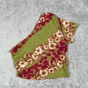 Urban Outfitters One Shoulder Floral Top Green Pink Women's Small S